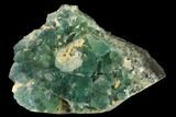 Stepped Green Fluorite Crystals on Quartz - China #142390-1